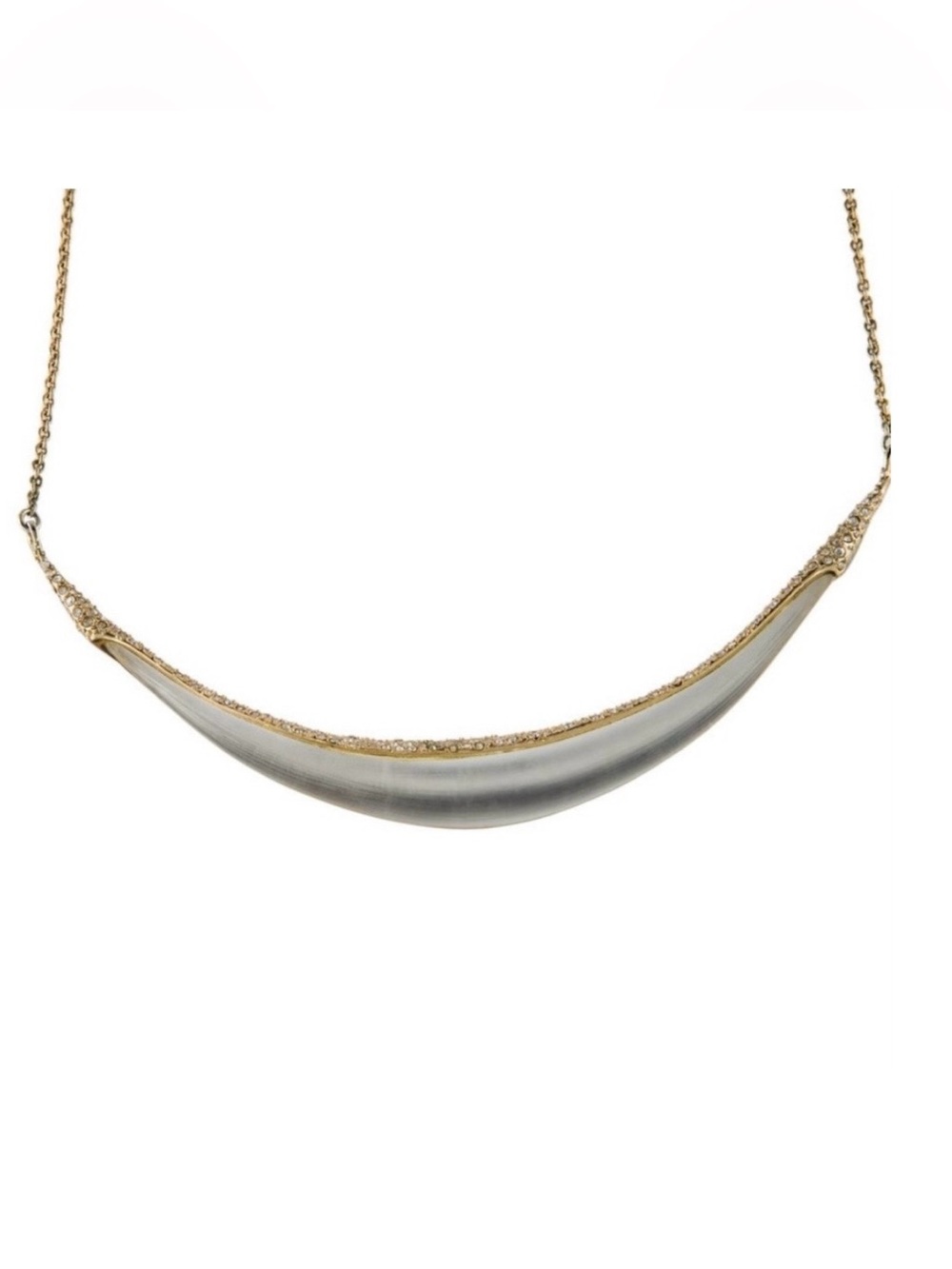 Alexis Bittar Gold and Silver Curved Bar Necklace